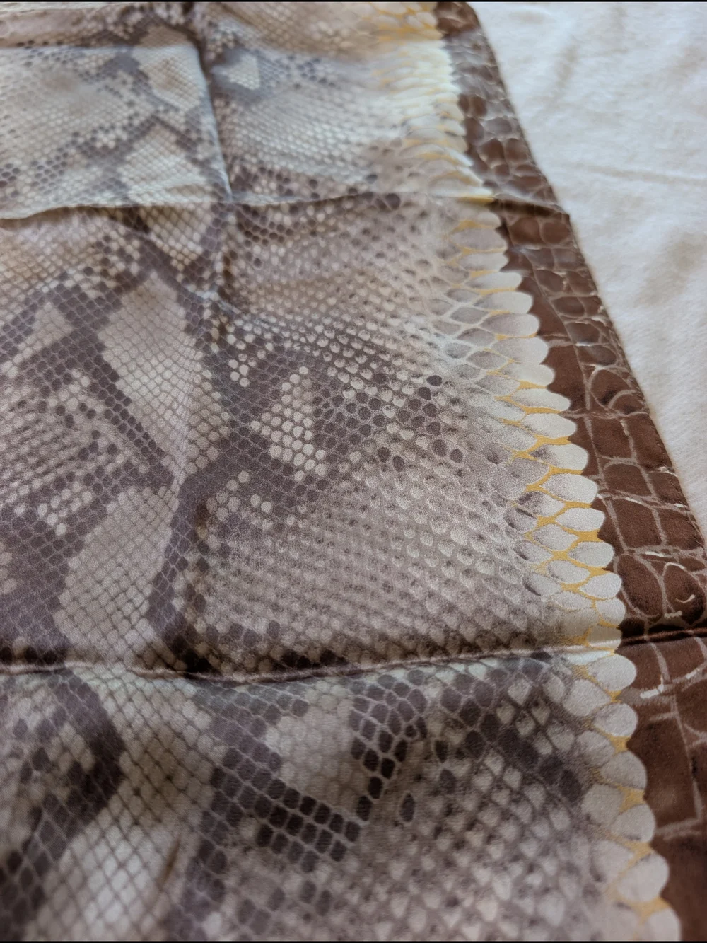 Adrienne Vittadini Snake-Print 100% Silk Scarf